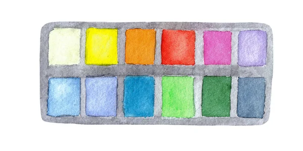 Ручной рисунок набор акварельной краски на белом фоне — стоковое фото