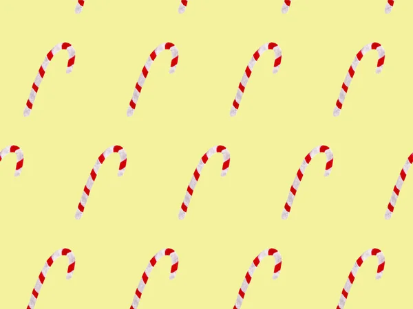 Seamless watercolor pattern with sweet candy cane sticks — Stock Photo, Image