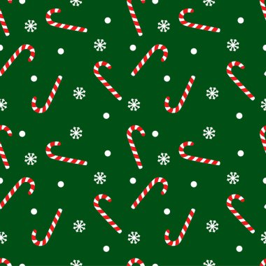 Şeker kamışı tatlı çubukları ile Vektör dikişsiz desen