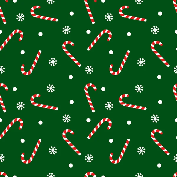 Vector seamless pattern with candy cane sweet sticks — Stock Vector