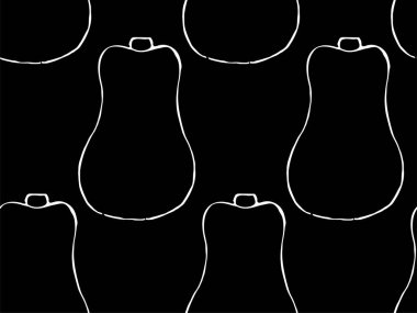 El çizilmiş anahat kabaklar ile vektör dikişsiz desen