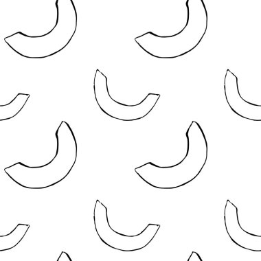 El çizilmiş anahat kabak parçaları ile vektör dikişsiz desen