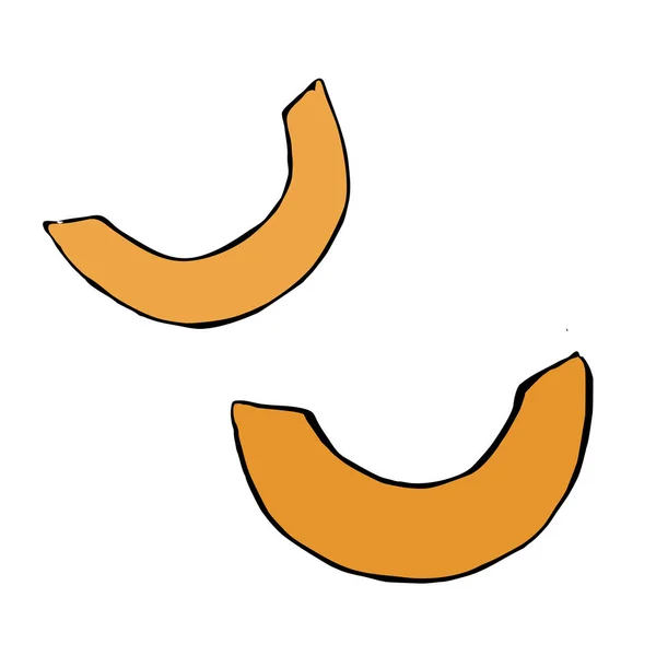 Vector dibujado a mano piezas de calabaza naranja — Vector de stock