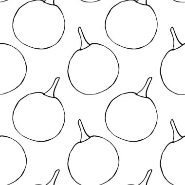 El çizilmiş anahat kabaklar ile vektör dikişsiz desen