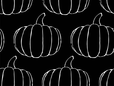 El çizilmiş anahat kabaklar ile vektör dikişsiz desen