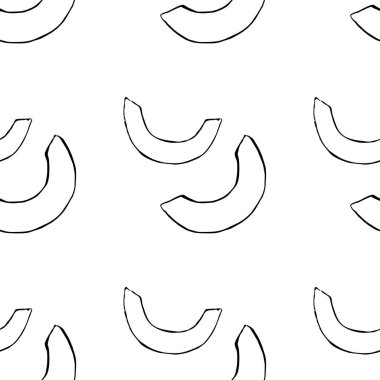 El çizilmiş anahat kabak parçaları ile vektör dikişsiz desen