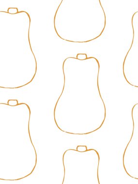 El çizilmiş anahat kabaklar ile vektör dikişsiz desen