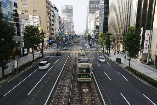 Августа 2020 Года Хиросима Япония Проезд Хиросимы Через Улицу Хондори — стоковое фото