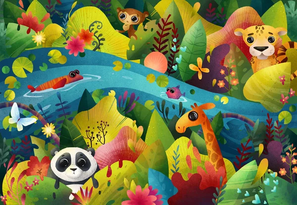 Pattern Summer Tropics Wild Jungle — Stock Photo, Image
