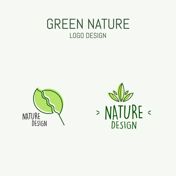 Groene natuurlijke logo ontwerp vector blad conceptuele — Stockvector