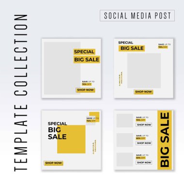 Sosyal Medya sonrası, instagram sonrası şablon koleksiyonu