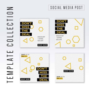 Sosyal Medya sonrası, instagram sonrası şablon koleksiyonu