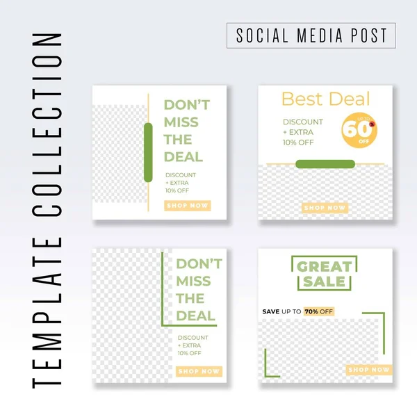 Poste de mídia social, instagram post template collection —  Vetores de Stock