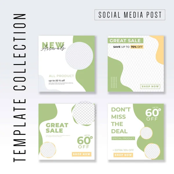Poste de mídia social, instagram post template collection —  Vetores de Stock