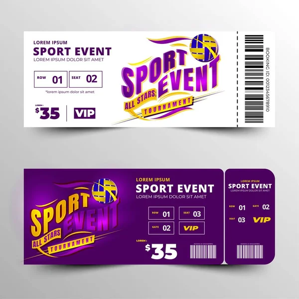 sports event ticket template design vector
