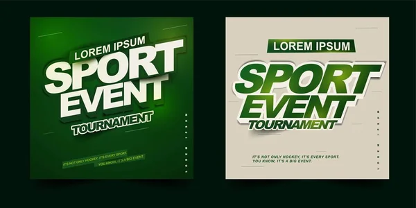 sport event tournament poster or banner design theme with simple layout elegant green gradient background and balance composition