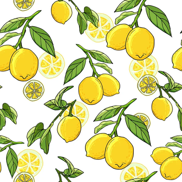 Taze limon el çizilmiş arka plan. Doodle duvar kağıdı fikri.