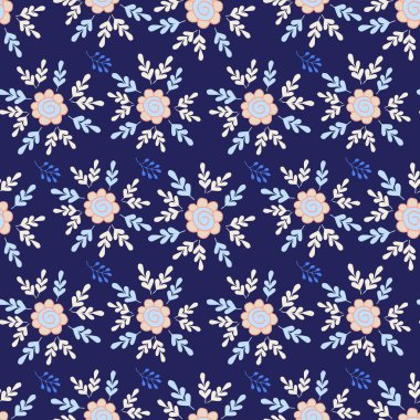 Çiçekler ile zarif Dikişsiz desen. Kumaş ve baskılar için çiçek deseni.