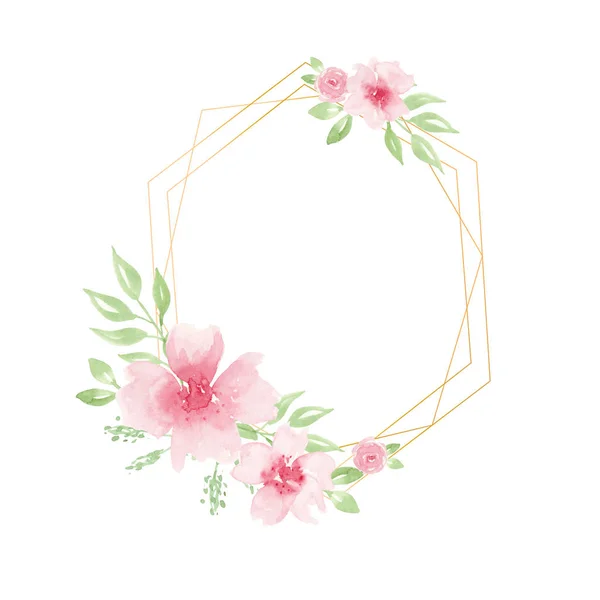 Düğün davetiyesi kartı şablonu, geometrik çiçek çerçevesi.