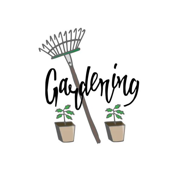 Bahçe aracı vektör bahçe ekipmanları bahçıvan çiftlik koleksiyonu veya tarım seti illüstrasyon beyaz arka plan üzerinde izole