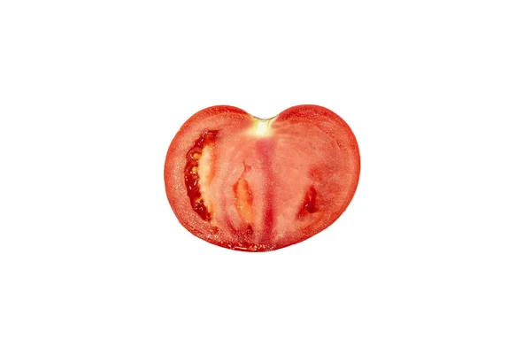 Fatia de tomate fresco isolada sobre fundo branco. Caminho de recorte . — Fotografia de Stock