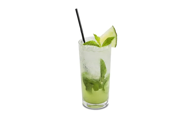 Melon mojito cocktail isolated on white background — Stock Photo, Image