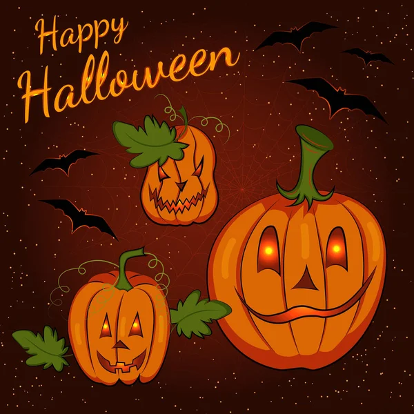 Ilustración Vectorial Feliz Halloween Linterna Calabaza Jack — Archivo Imágenes Vectoriales