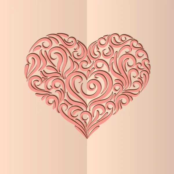 Ilustración Vectorial Del Corazón Desde Ornamento Feliz Día San Valentín — Archivo Imágenes Vectoriales