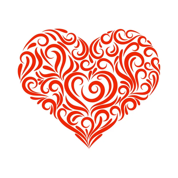 Ilustración Vectorial Del Corazón Desde Ornamento Feliz Día San Valentín — Vector de stock