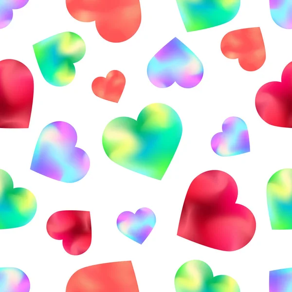 Vector abstracto que fluye patrón sin fisuras corazón. Corazón de silueta multicolor textura sin costuras. Día de San Valentín. Amor. Boda . — Archivo Imágenes Vectoriales
