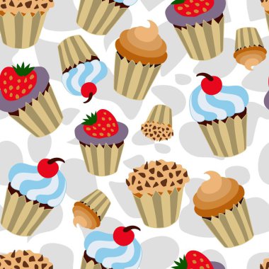 Keklerle el çizimi kusursuz desen. Vektör çizimi. EPS 10