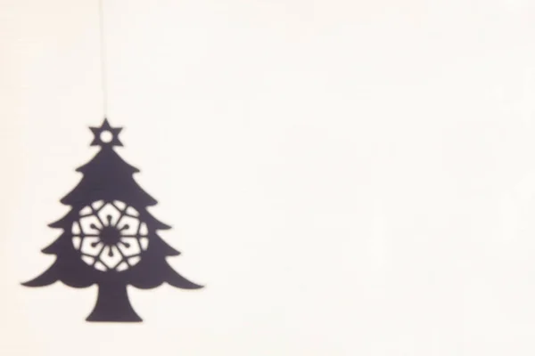 杉树形装饰的阴影轮廓，圣诞新年的概念 — 图库照片