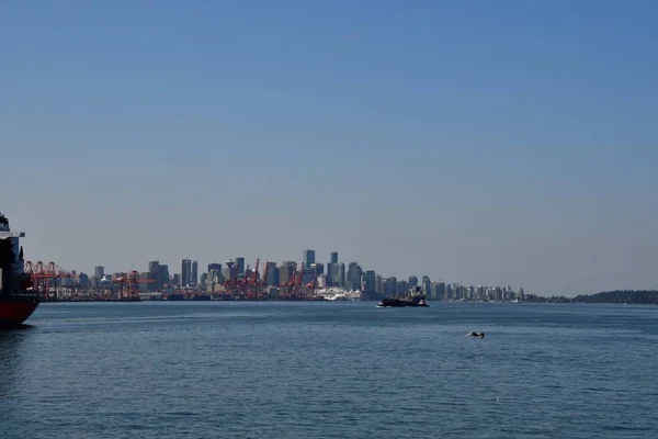 Sällsynt Vinkel Utsikt Över Vancouver Downtown Från Harbourview Park Norra — Stockfoto