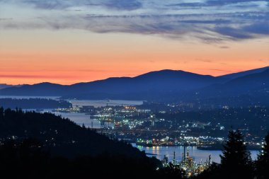 Burnaby Mt. Bc Kanada Burrard Inlet.From güzel bir görünüm