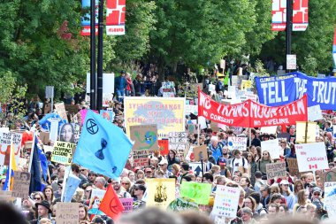 İklim Grevi. Vancouver Bc Kanada 27 Eylül 2019 Cuma 13:00 Belediye