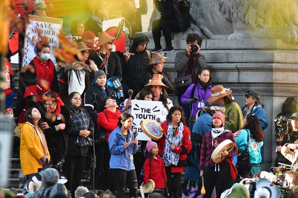 First post-election climate strike. Vancouver BC Canada  October 25th 2019 Friday  from 11AM Art gallery