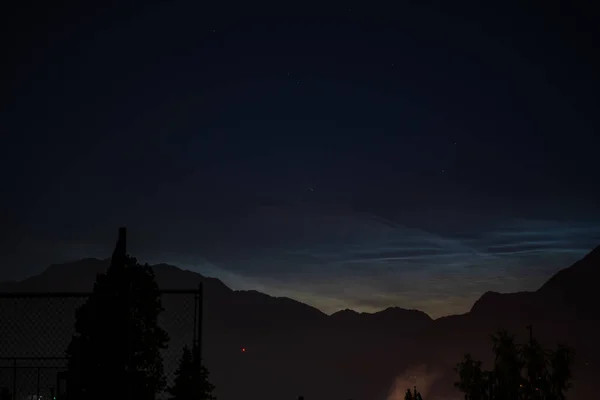 Cometa Neowise Visible Cielo Sobre Vancouver Océano Las Montañas Vancouver — Foto de Stock
