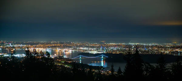 Vancouver cityscape at night from the Cypress view point.  Vancouver BC Canada    large