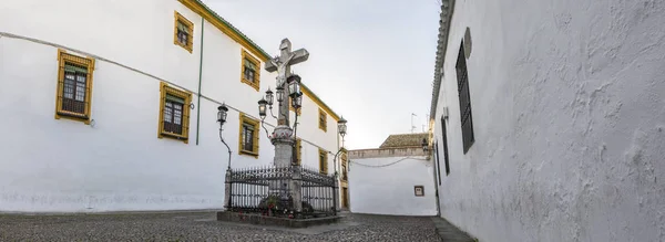 Christus Der Laternen Morgen Platz Der Kapuziner Cordoba Spanien Panoramisch — Stockfoto