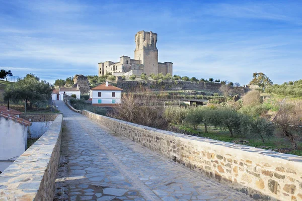 Belalcazar Kalesi Köprüye Ile Yüksek Tutmak Kule Ber Yarımadası Cordoba — Stok fotoğraf