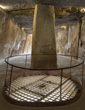 Antequera, Spain - July 10th, 2018: Deep well at Dolmen of Menga, Antequera, Spain clipart