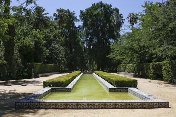 Seville Spain July 7Th 2018 Maria Luisa Park Arabic Fountain — Stock Photo, Image