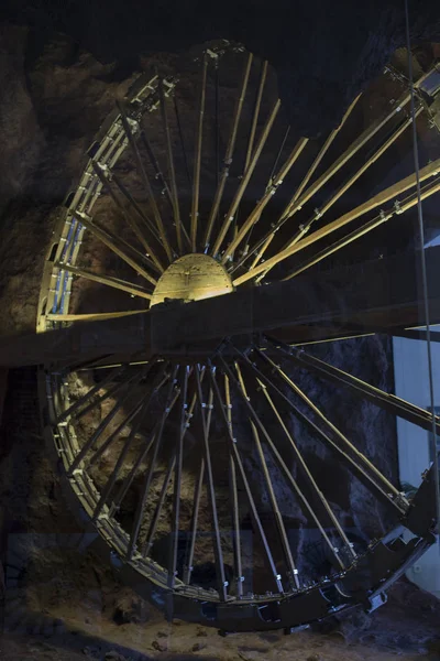 Huelva España Julio 2018 Minas Romanas Riotinto Waterwheel Museo Provincial —  Fotos de Stock