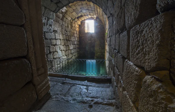 Római Víztározó Alcazaba Arab Citadellánál Merida Extremadura Spanyolország — Stock Fotó