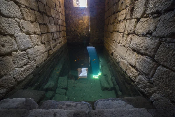 Cisterna Água Romana Cidadela Árabe Alcazaba Merida Estremadura Espanha — Fotografia de Stock