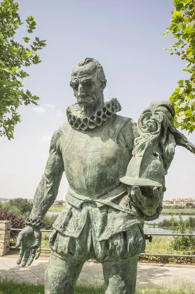 Badajoz España Septiembre 2018 Pedro Alvarado Conquistador Español Centroamérica Escultura — Foto de Stock