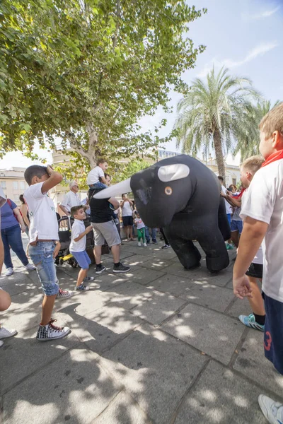 Montijo Spanien September 2018 Stierrennen Für Kinder Party Für Kinder — Stockfoto