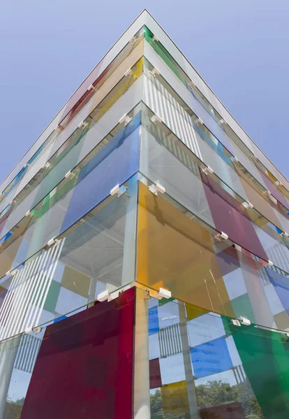 Malaga Spanje Juli 2018 Centre Pompidou Glas Stalen Draagstructuur — Stockfoto