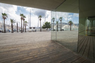 Cartagena, İspanya - 14 Eylül 2018: Konser salonu ve konferans salonu El Batel, yakın bağlantı noktası Cartagena, İspanya