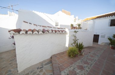 Comares, beyaz köy Andalusia, İspanya Malaga hill dağlar kadar. Townhouses